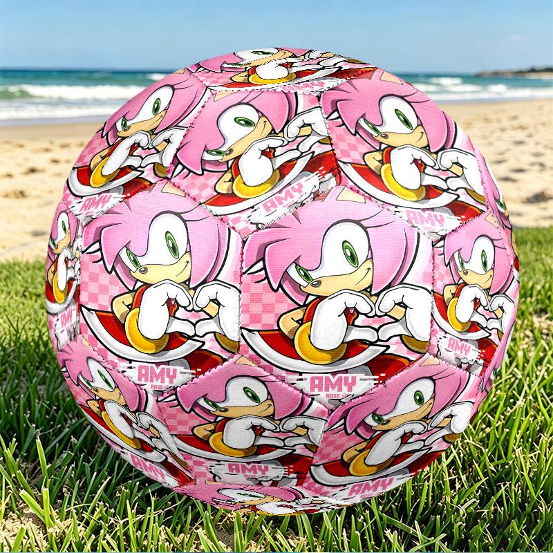 Sonic Print Size 5 Soccer Ball, PU Wear Resistant Football for Match Training and Daily Practice, Birthday Gift for Soccer Fans