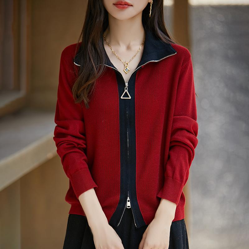 Женский кашемировый кардиган Qinghe Cashmere 50% Шерсть 50% Шелк Женский осенне-зимний кашемировый кардиган Мягкий и теплый