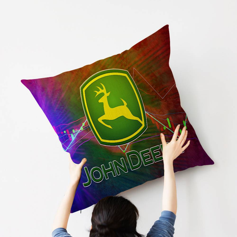 Agricultural Equipment J-John Deere Cushion Cover Car Throw Pillow Case For Sofa Car Christmas Gift 40X40Cm 45X45Cm