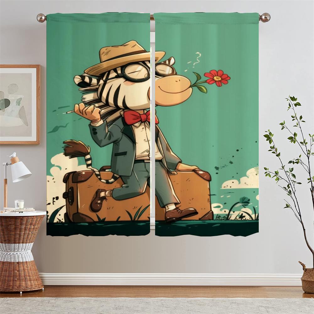 Mr. Zebra Children's Room Curtains for Living Room Curtain Bedroom Curtains 2 Pieces Customs Free Shipping Products Blackout