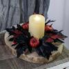 1PC Home Decor Candle Rings Wreaths Pumpkin Black Simulated Flowers Candlestick Table Dressing