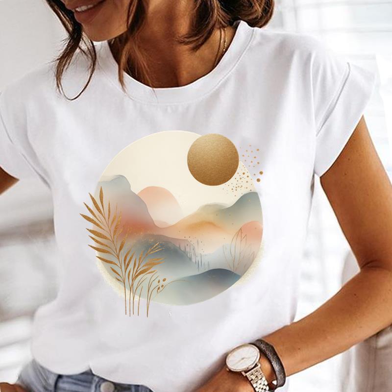 (Asian Size) sweet butterfly Lady o-neck T Shirt Clothing Short Sleeve T-shirts Printed Female Top Casual Fashion Women Graphic Tee