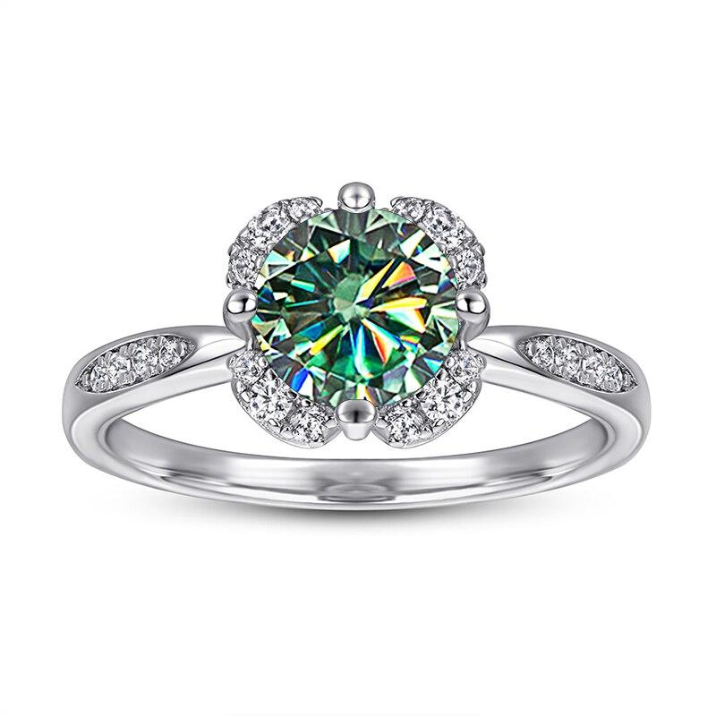 BagueRingen, роскошные кольца из стерлингового серебра 925 пробы с настоящим муассанитом, 1 карат, розовый, синий, зеленый цвет, муассанит, камень, ювелирные изделия для свадебной вечеринки