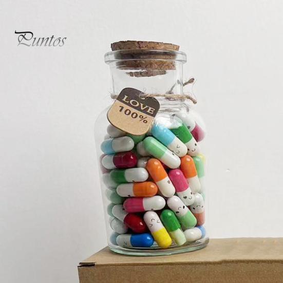 Capsules Letters Message Bottle with 100 Capsules DIY Letter Message Love Letter Capsules Note Bottle Couples Anniversary Birthday Gift