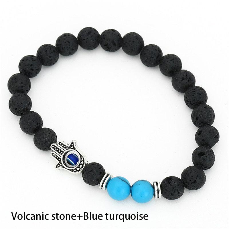 Мужские браслеты из бисера, лава, говлитовый камень, эластичный браслет Фатимы Хамсы, браслет-подвеска на руку Мала, браслет от сглаза