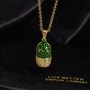 Creative Plant Cactus Clavicle Chain European American Dripping Enamel Alloy Personalized Printed Pendant Necklace For Women
