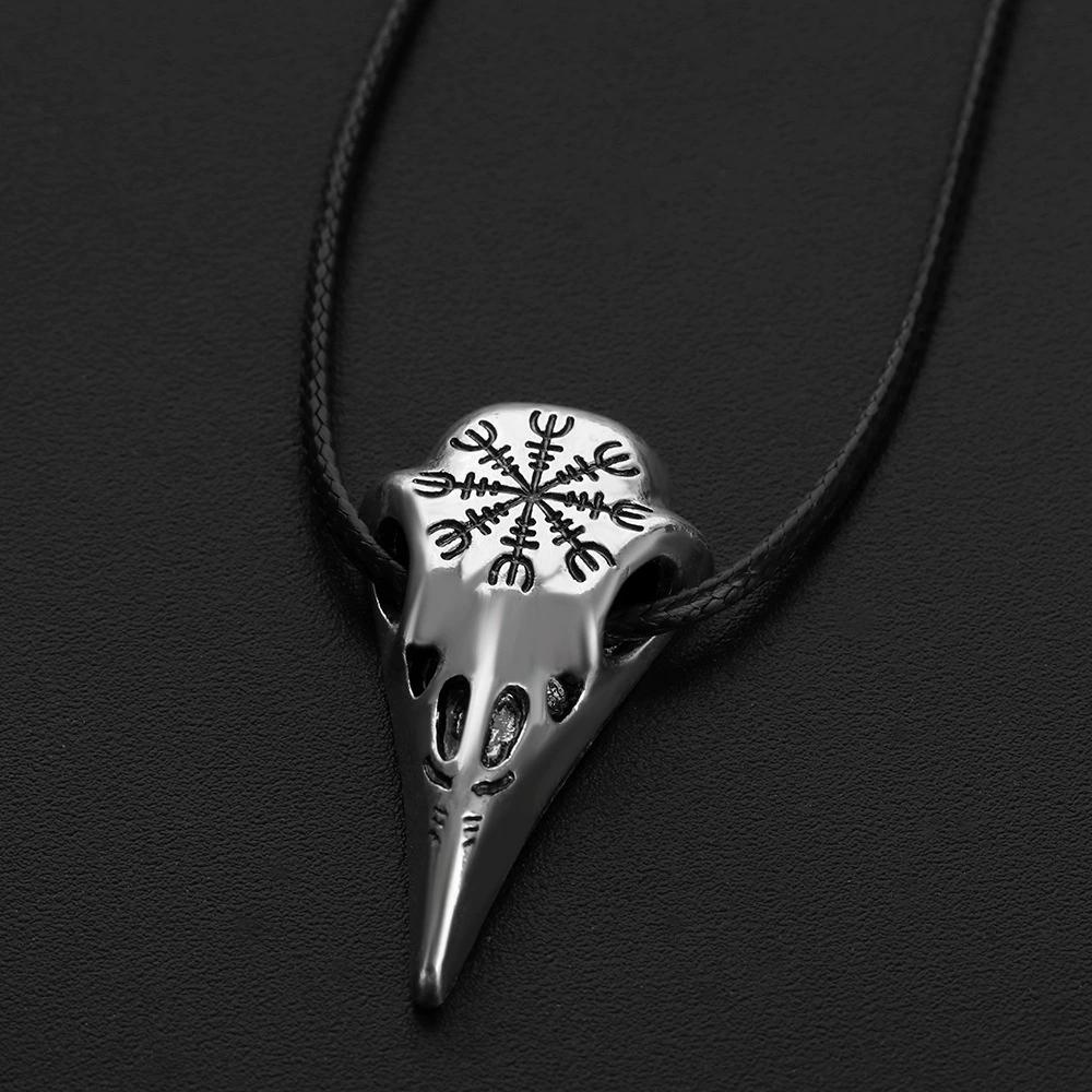 Ожерелье с подвеской в виде черепа в стиле викинга из стерлингового серебра 925 пробы для мужчин и женщин