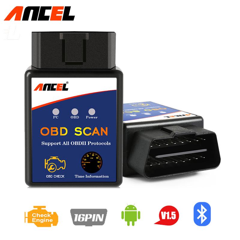 ANCEL ELM327 V1.5 Bluetooth OBD2 сканер автомобильный диагностический инструмент проверка кода неисправности двигателя мини-адаптер OBDII ODB2 для Android