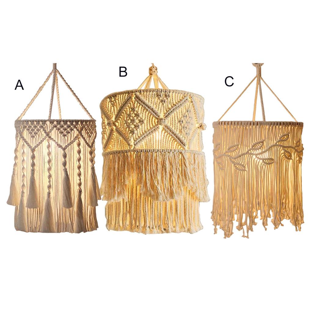 Yousheng Boho плетеный абажур ручной работы макраме богемный абажур из хлопковой веревки подвесной светильник абажур для спальни гостиная декор