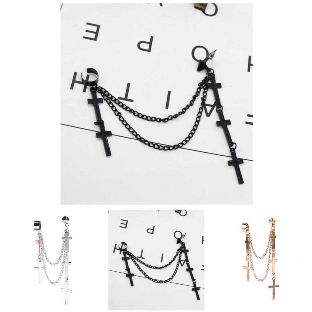 Punk Cross Drop Earrings With Alloy Metal For Womens Fashion Accessories