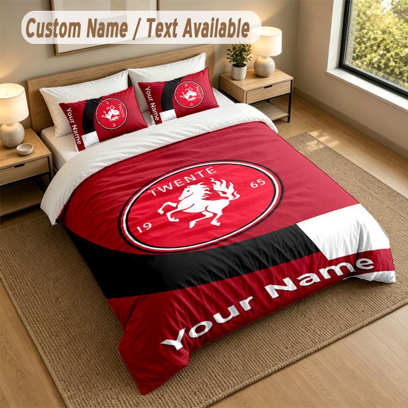Bedding Set 1 Duvet Cover 2 Pillowcases FC Twente Print Soft Bed Linen Bedroom Decor