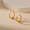 Серьги-кольца с бусинами из латуни с покрытием K Gold для женщин