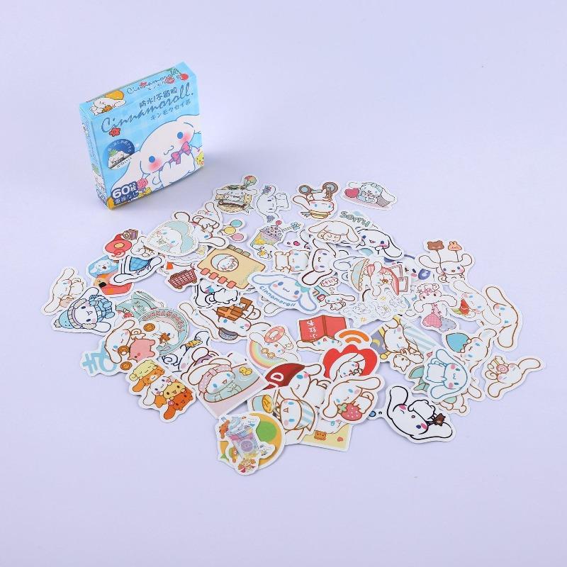 ПОСЛЕДНИЕ 60 шт. Наклейки Hello Kitty Kuromi Cinnamoroll Pochacco, разработанные для детей, девочек, DIY, ноутбука, телефона, дневника. Очаровательные мультяшные наклейки Sanrio