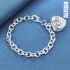 925 Sterling Silver Hollow Heart-shaped Pendant Bracelet Fashionable Wedding Jewelry