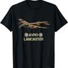 Мужская хлопковая футболка 100% Вторая мировая война AVRO Lancaster Тяжелый бомбардировщик Графическая футболка Черная Винтажный авиационный дизайн Повседневная рубашка для мужчин