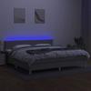 Maison Exclusive - Sommier à lattes de lit matelas LED Gris clair 200x200 cm Tissu