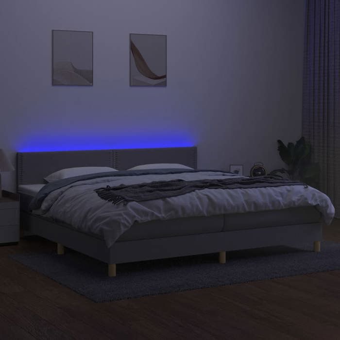 Maison Exclusive - Sommier à lattes de lit matelas LED Gris clair 200x200 cm Tissu