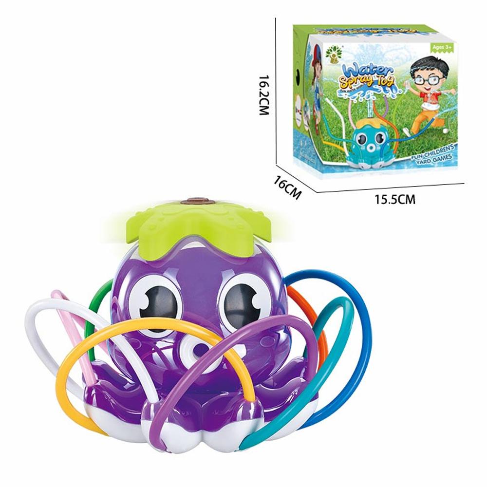 Water Spray Sprinkler For Kids-Cute Sprinkler With 8 Wiggle Tubes And 2 Hose Clamps Outdoor Sprinklers Summer Toys