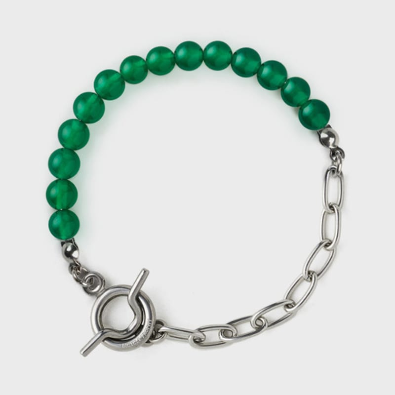 БРАСЛЕТ С КАМНЯМИ ДЛЯ ВЕЛОСИПЕДИСТА BT Gemstone Bracelet 08 (2 ТИП / 6 мм Зеленый Оникс)