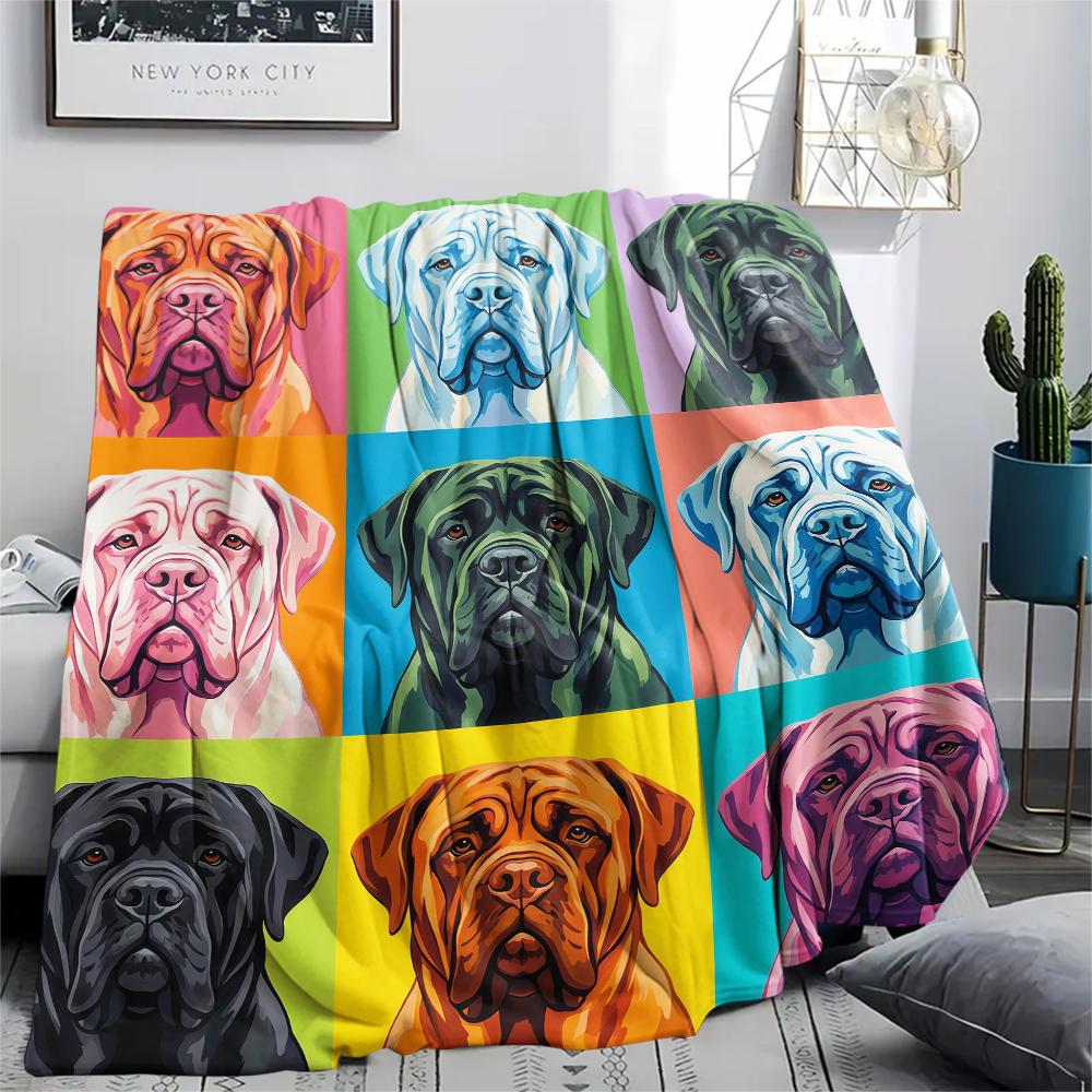 Colorful nine grid cat dog Print Flannel Blanket,High quality Comfortable for All Seasons,Home Decor,Warmth and Comfort,Perfect for Christmas Gifts