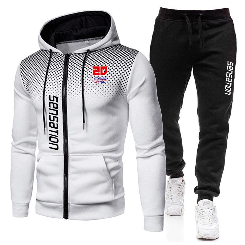 Новейший мужской повседневный спортивный уличный модный тренд: свободный и теплый, плюшевый и толстый бейсбольный костюм на зиму 2024 года.