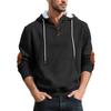 New Mens Fashion Pullover Hooded Long Sleeve Drawstring Button Sweatshirt Streetwear Texture Athletic Hiking Outdoor Jackets