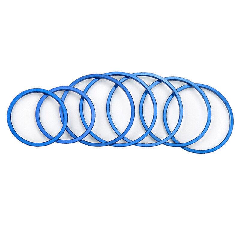 For Mercedes-Benz GLC 16-21 Aluminum Blue Console Air Outlet Vent Ring Decor 7X