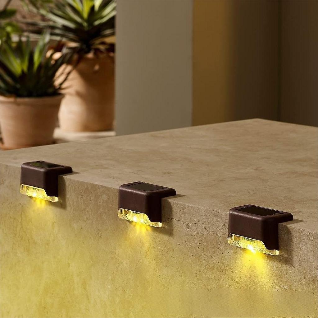 Светодиодные теплые белые/холодные белые/RGB солнечные фонари для террасы, солнечный светильник для ступеней, наружный водонепроницаемый для лестниц, садовых дорожек, заборов