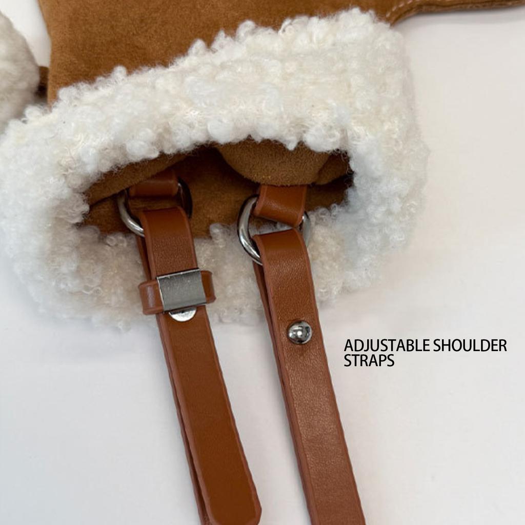 Christmas Deerskin Shoes Shape Solid Color Shoulder Crossbody Bag Cute Small Ball Ladies Shoulder Bag