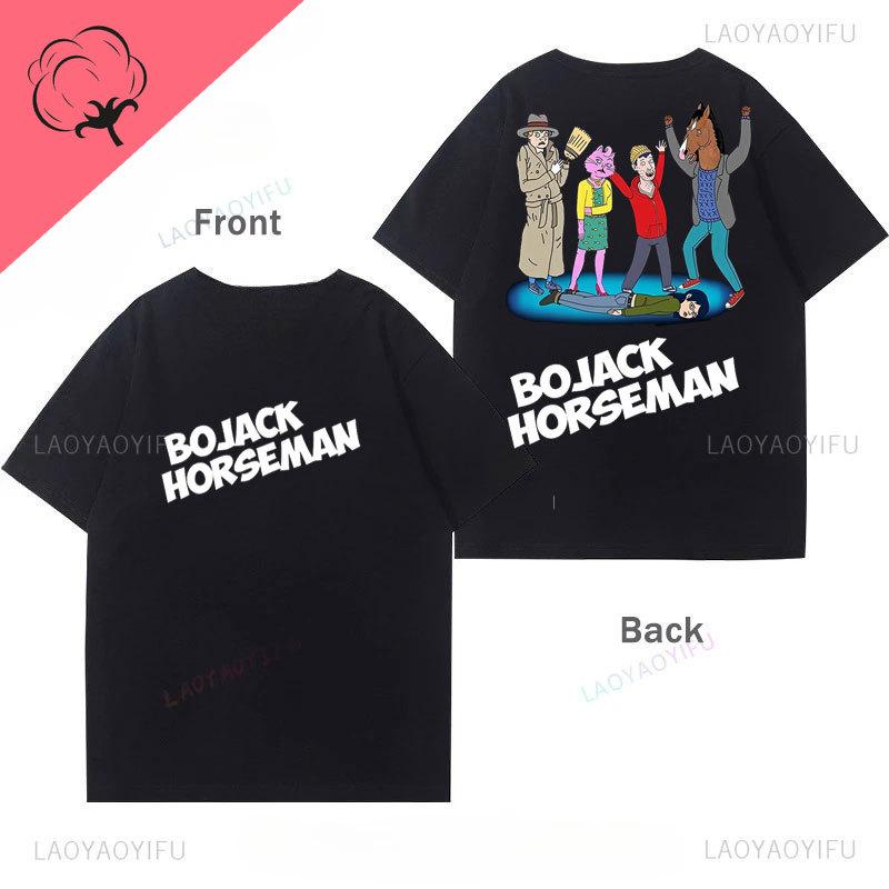 Bojack Horseunisex With Friends Tshirt Unisexs And Unisexs Vintage Classics Cotton Kids Funny Oversided Y2k Clothing Camisa Tee Top