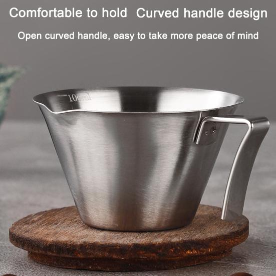 Мерная чашка для эспрессо из нержавеющей стали, 100 мл, двойная чашка для дозирования кофейных зерен, молоко