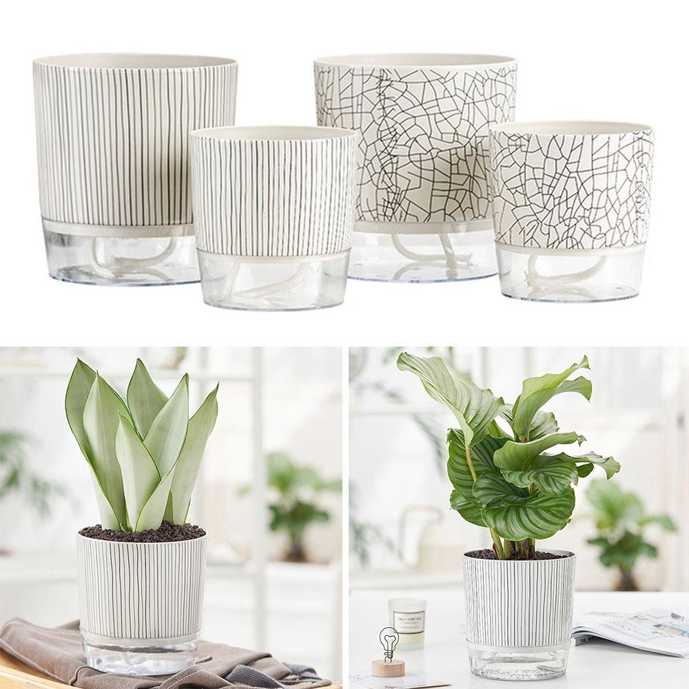 Transparent Self-watering Plants Pot Green Plants Lazy Flower Pot Garden Supplies