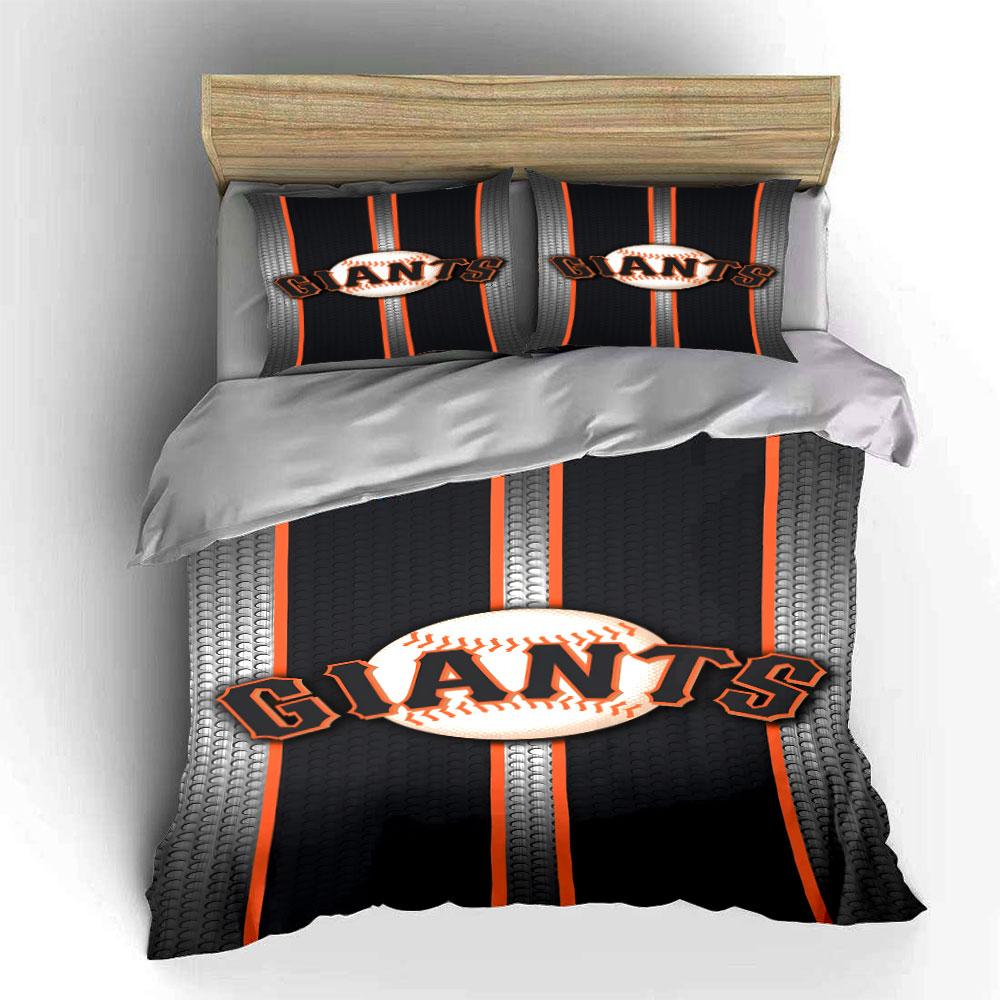 "Baseball Theme with Giants Logo Design" Print Bedding Set Duvet Cover Pillowcases (1* Duvet Cover 2* Pillowcases Do Not Include Comforter)