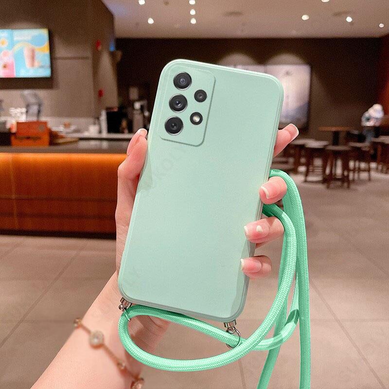 Мягкий ТПУ чехол со шнурком для Samsung Galaxy S25 Edge S24 S23 S22 Ultra S21 S24 FE A56 A52 A53 A54 A55 A16 5G, чехол-кроссбоди с ремешком