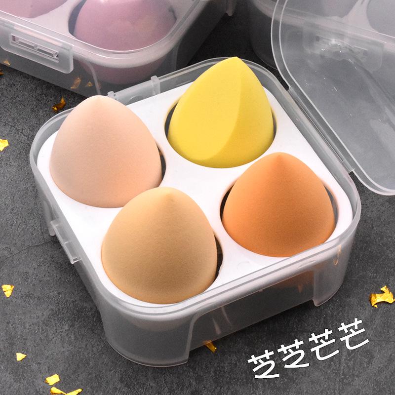 Ultra-Soft Beauty Sponge Set: Non-Absorbing, Dual-Use for Dry/Wet Application, Includes 4 Air Cushion Puffs