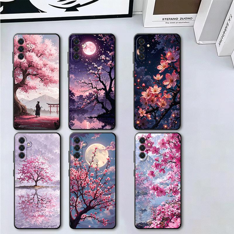 Мечтательное ночное дерево сакуры Мягкий чехол для телефона для Samsung A17 A37 A57 A16 A26 A36 A56 A15 A25 A35 A55 A14 A24 A34 A54 A13 A23