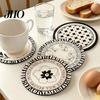 High Temperature Coaster Retro Diatomite Heat-Resistant Placemat Quick-Dry Absorbent Mat for Zebra Pattern Cups Mugs Bowls Non-Slip Reusable
