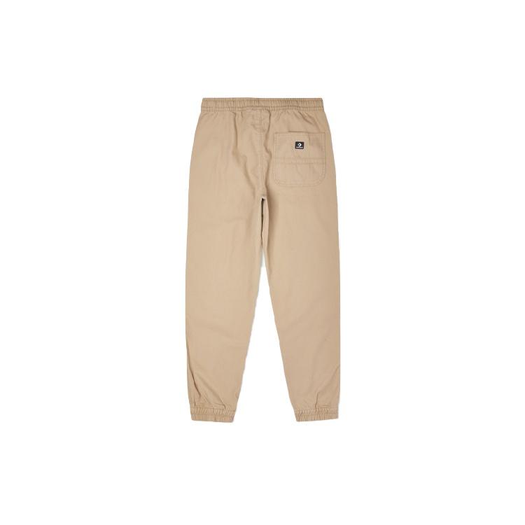 Men's Converse Solid Color Woven Casual Cargo Bundle Feet Long Pants/Trousers Khaki 10021639-A04