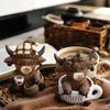 Статуэтка Шотландской Коровы Кофе, Гном Шотландская Корова Смола, Любителю Маленьких Коровок Рождественский Подарок