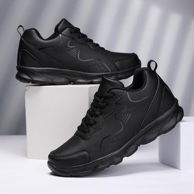 Кожаные кроссовки женские 2025 новые кожаные водонепроницаемые женские повседневные туфли черные на мягкой подошве легкие кроссовки для бега