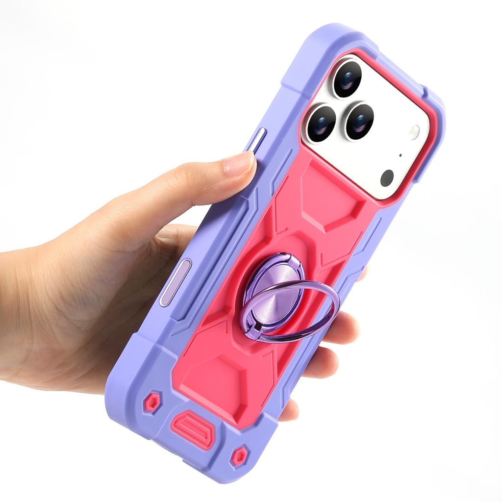 Magnetic Dual Ring Kickstand Phone Case Heavy Duty Shockproof Armor Phone Cover for iPhone16 iPhone17 iPhone18