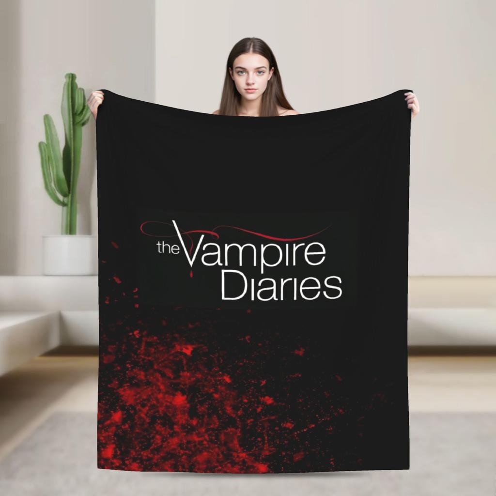 Damon Salvatore Blankets The Vampire Diaries Plush Funny Breathable Throw Blankets for Home Autumn/Winter