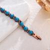 Женский классический оздоровительный браслет медного цвета с имитацией бирюзы для женщин, синий камень, магнитный, модный женский браслет, био-украшение