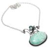 Amazonite, Blue Topaz Handmade 925 Sterling Silver Necklace 18" F0B29