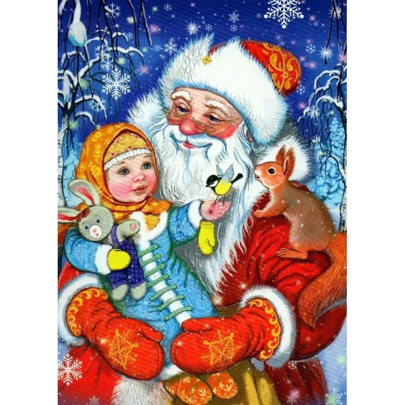 Санта-Клаус DIY 5D алмазная живопись полная круглая дрель Рождественская Алмазная вышивка крестиком мозаика наборы настенное искусство домашний декор