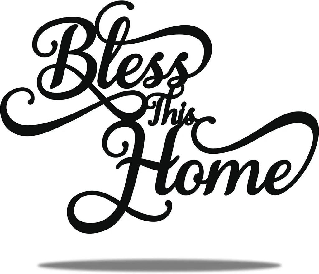 18”X13” Металлический настенный трафарет Bless This Home Decor - Элегантные знаки для украшения гостиной - Идеально подходит для добавления нотки благословения