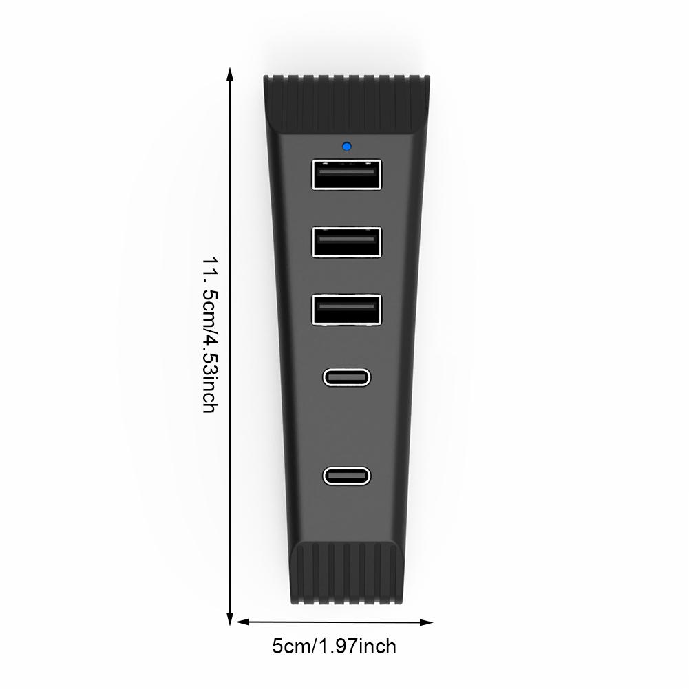 5-в-1 USB-хаб USB-разветвитель Расширитель Хаб 3 порта USB и 1 порт Type C и 1 Type-C 3.1 для Playstation 5 Slim (Диск/цифровое издание)