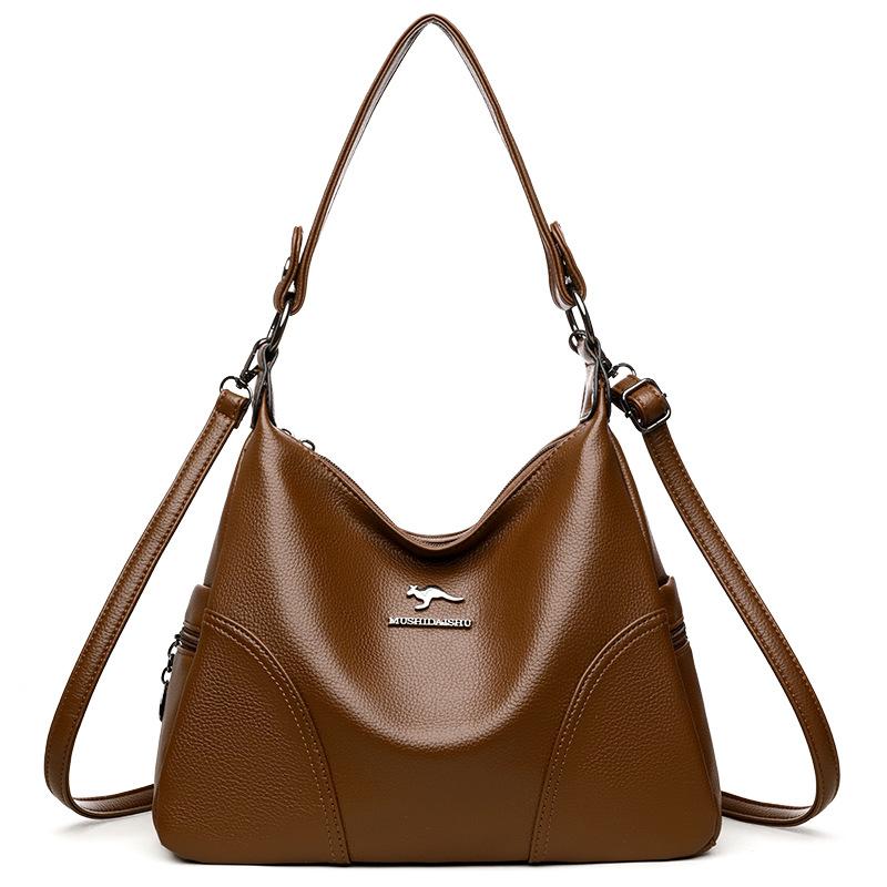 Простая женская сумка для матери среднего возраста через плечо, модная мягкая сумка-полумесяц из искусственной кожи с косой ручкой