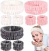Набор повязок для умывания: женская повязка на голову, напульсники, абсорбирующие водонепроницаемые напульсники, повязки для макияжа и умывания, резинки для волос