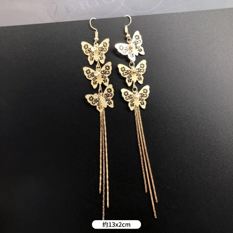 Модные преувеличенные нишевые темпераментные серьги с бахромой, ретро, личностные, универсальные серьги с пайетками, женские длинные украшения для ушей